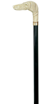 Gastrock Holz Winkelstock Elfenbein Hund