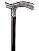 Gastrock wooden Walking Stick Fancy Chrome Fritz black