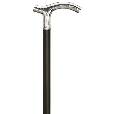 Gastrock Fritzkrücke Ebenholz mit Silbergriff gehämmert