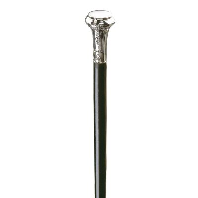 Gastrock Ebony Stick with silver knob handle fine chased