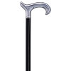 Gastrock black wooden Walking Stick with chrome Derby-Handle
