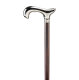 Ossenberg bright chromed classic Derby handle on beech wooden stick brown