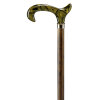 Ossenberg cane greenish stained with Derby handle in green