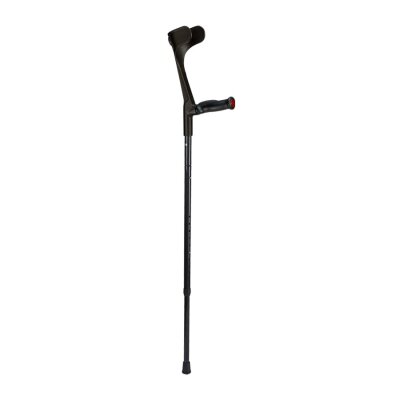 Ossenberg travel crutch carbon with anatomical soft handle foldable height adjustable