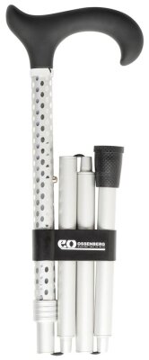 Ossenberg Leichtmetallstock silber Derbygriff faltbar Geschenkbox