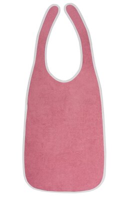 suprima terry cloth adult bib with loop fastener berry