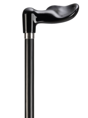 Ossenberg Gehstock Holzstock schwarz Fischergriff