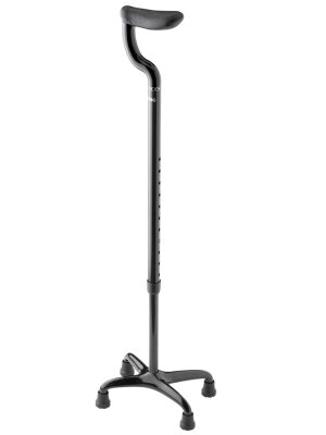 Ossenberg Carbon four-leg walker in black with cozy handle soft