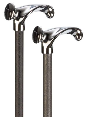 Ossenberg light metal walking stick anatomical chrome grip
