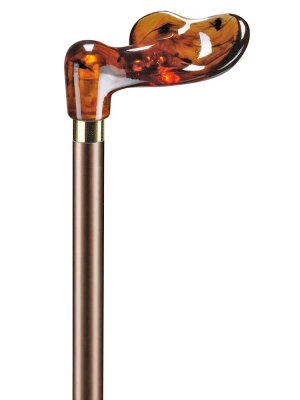 Ossenberg Leichtmetallstock Acryl-Fischergriff Messingring